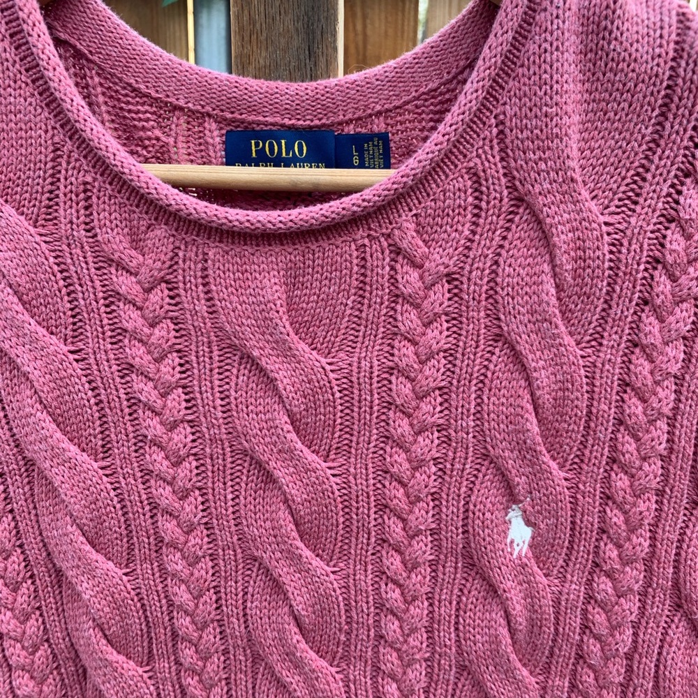 Polo by Ralph Lauren Pink Cable Knit Sweater - Picture 4 of 6